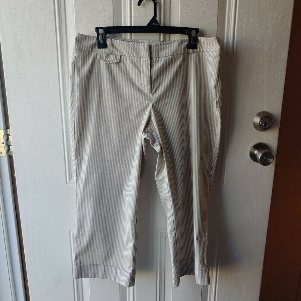 Capri Coastal Preppy New York & Company Striped Capri Pants